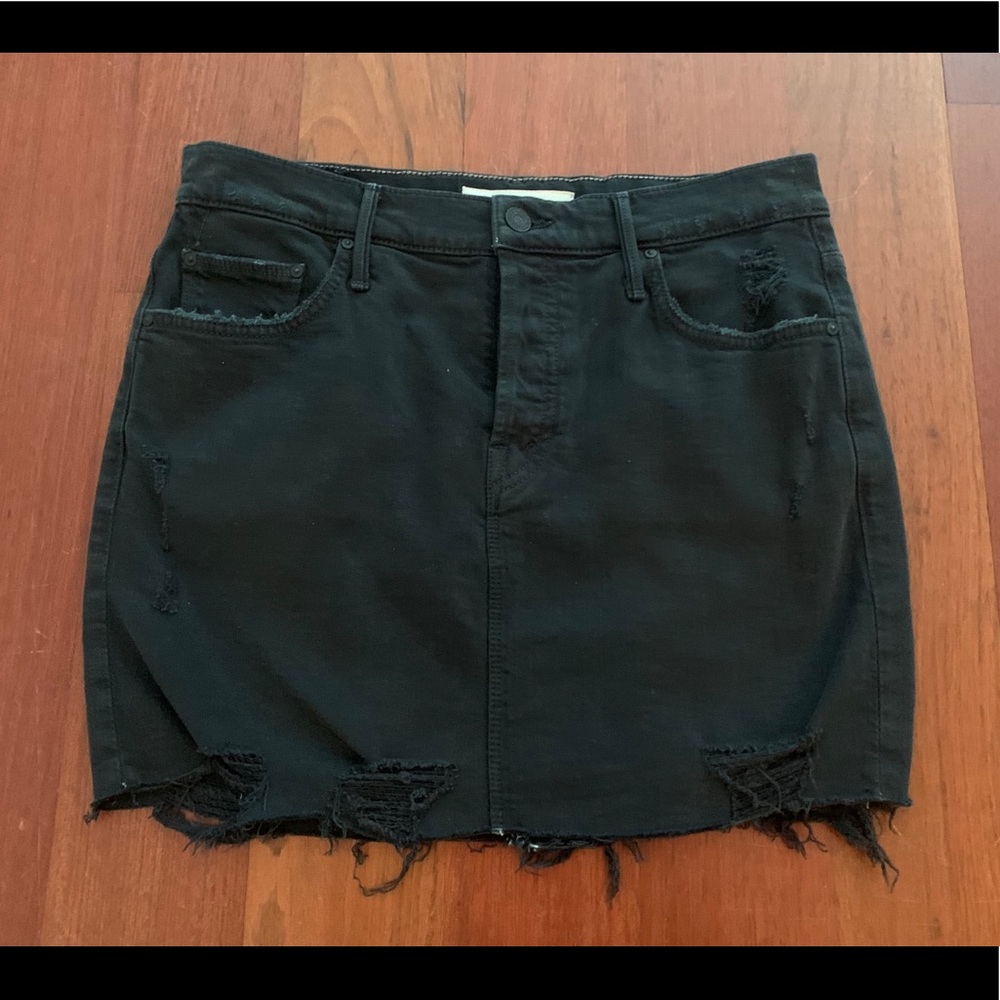 Mother Black Denim Skirt